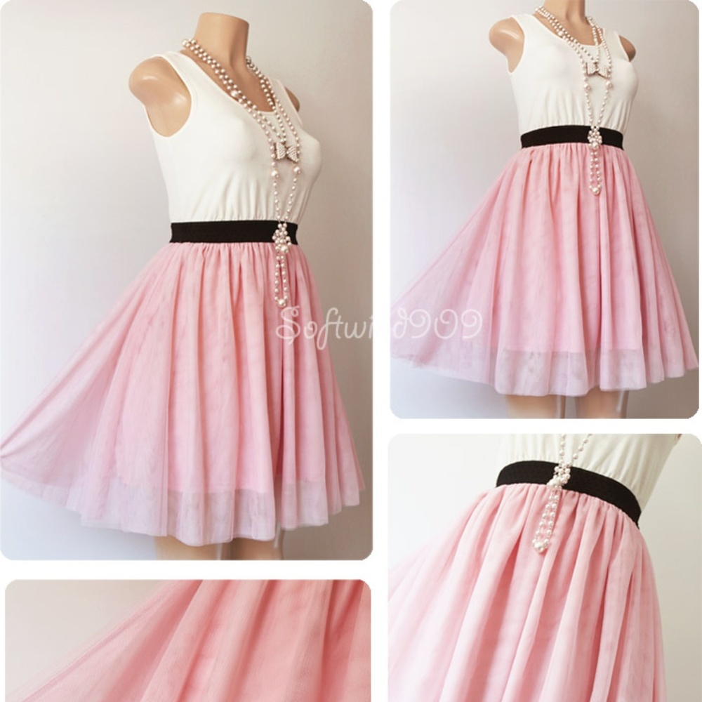 Last☝️ Pink Tutu Tulle Mesh Ballerina Casual Dress - Picture 4 of 8
